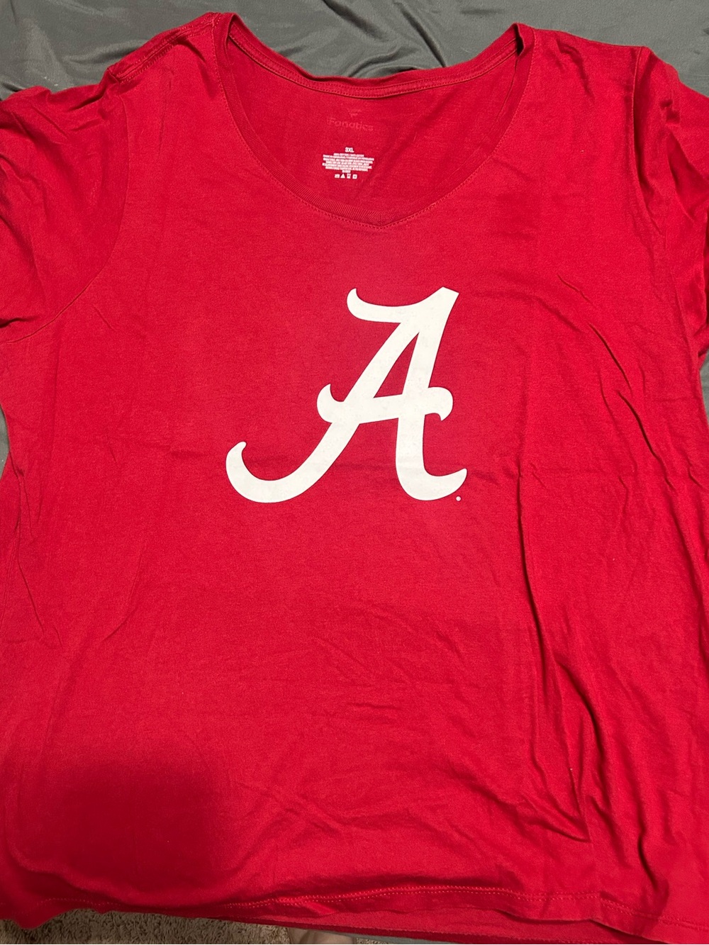 Fanatics Red Scoop Neck Tee with White 'A' Logo